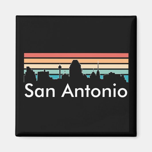 Minimale San Antonio  Sunset Skyline Magneet (Voorkant)