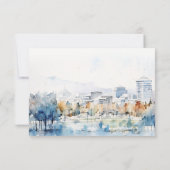 Minimale San Jose California Waterverf bruiloft RSVP Kaartje (Achterkant)