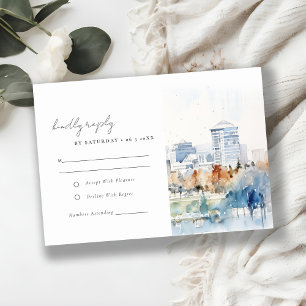 Minimale San Jose California Waterverf bruiloft RSVP Kaartje