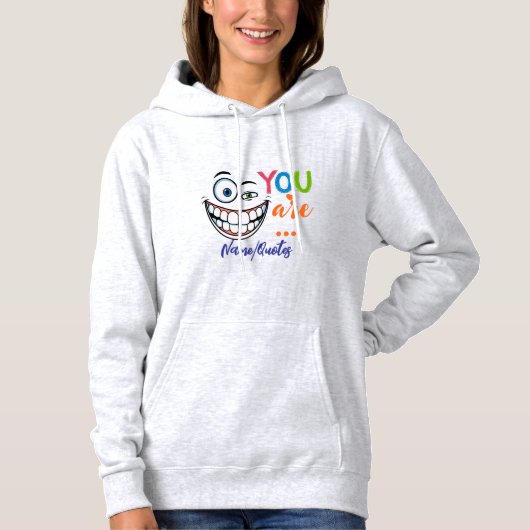 Minimale sarcastische quote hoodie (Voorkant)