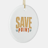 Minimale Save Point Gamer Keramisch Ornament (Rechts)