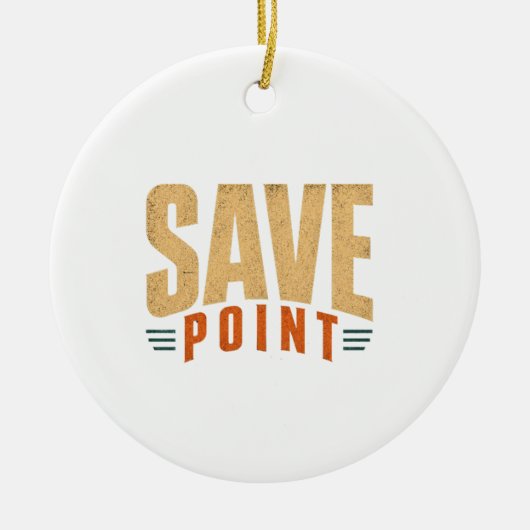 Minimale Save Point Gamer Keramisch Ornament (Voorkant)