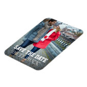 Minimale Save the Date eenvoudige trouwfoto Magneet (Linkerzijde)