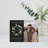 Minimale Save the Date Groene Krans Aankondigingskaart (Staand voorkant)