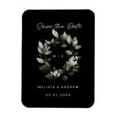 Minimale Save the Date Groene Krans Magneet (Verticaal)