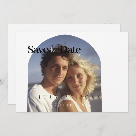 Minimale Save The Date Kaart (Voorkant / Achterkant)