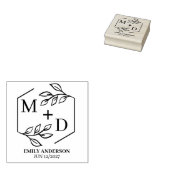 Minimale Save the Date Monogram Bruiloft Rubberstempel (Gestempeld)