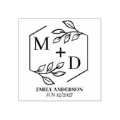 Minimale Save the Date Monogram Bruiloft Rubberstempel (Afrduk)