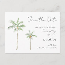 Minimale Save the Date-palmboom ansichtkaart Briefkaart