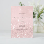 Minimale Save The Date Roze Roze Goud Glitter (Staand voorkant)