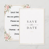 Minimale Save the Date Trouwkaart | Elegante Moder (Voorkant / Achterkant)