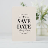 Minimale Save the Date Wedding Sand Kaart (Staand voorkant)