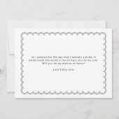 Minimale scalloped border bridesmaid card kaart (Achterkant)