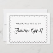 Minimale scalloped border flower girl card kaart (Voorkant)