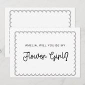 Minimale scalloped border flower girl card kaart (Voorkant / Achterkant)