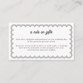 Minimale scalloped border note op cadeaukaart informatiekaartje