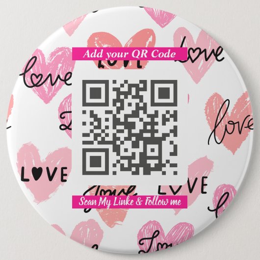 Minimale “Scan Me” QR-code, eenvoudig accessoire Ronde Button 6,0 Cm (Voorkant)