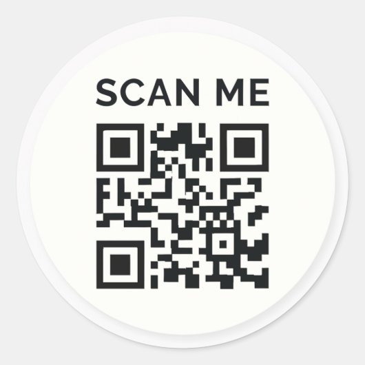 Minimale scan me QR-code sticker (Voorkant)