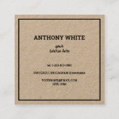 Minimale scanbare QR Vierkante Visitekaartje (Achterkant)