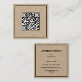🗂️ minimale scancode QR Vierkante Visitekaartje (Voorkant / Achterkant)