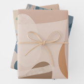 Minimale Scandi Beige Cream Rustic-abstracte vorme Inpakpapier Vel (In situ)