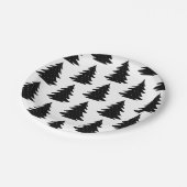 Minimale Scandinavische Folk Black met kerstboom Papieren Bordje (Gekanteld)