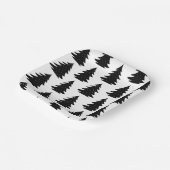 Minimale Scandinavische Folk Black met kerstboom Papieren Bordje (Gebogen)