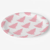 Minimale Scandinavische Folk roze kerstboom Papieren Bordje (Gekanteld)