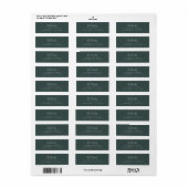 Minimale Scandinavische Forest Green Return-adres Etiket (Full Sheet)