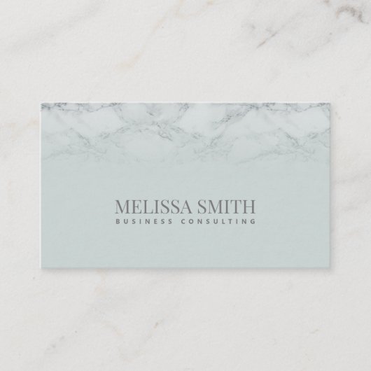 Minimale scandinavische gestroomlijnde groene marm visitekaartje (Voorkant)