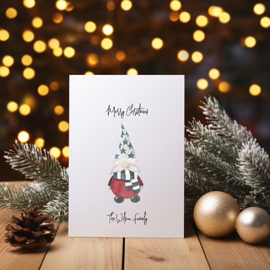 Minimale Scandinavische Gnome Vrolijk Kerstfeest Feestdagenkaart