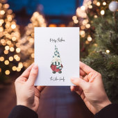 Minimale Scandinavische Gnome Vrolijk Kerstfeest Feestdagenkaart