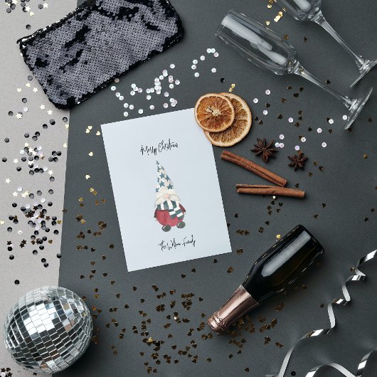 Minimale Scandinavische Gnome Vrolijk Kerstfeest Feestdagenkaart