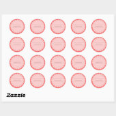 Minimale schaalbaarheid bij roze en peach ronde ronde sticker (Vel)