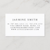 Minimale schaar en Comb Logo Haarstylist Visitekaartje (Achterkant)