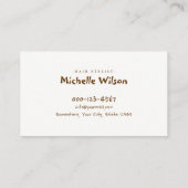 Minimale schaarser Comb Hair Beauty Salon Visitekaartje (Achterkant)