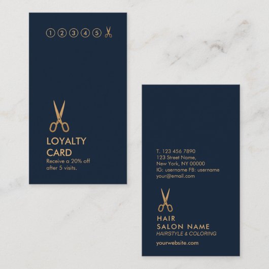 Minimale schaarste, verticale loyaltyCard voor haa Visitekaartje (Voorkant / Achterkant)