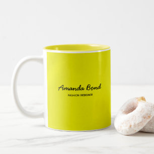 Minimale schaduwgele douane tweekleurige koffiemok