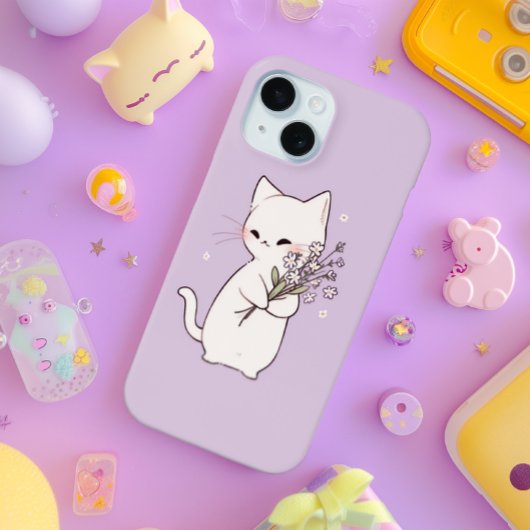 Minimale schattige kat Case-Mate iPhone case