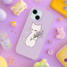 Minimale schattige kat iPhone 15 case