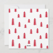 Minimale schattige kerstbomen foto rood wit feestdagenkaart (Achterkant)