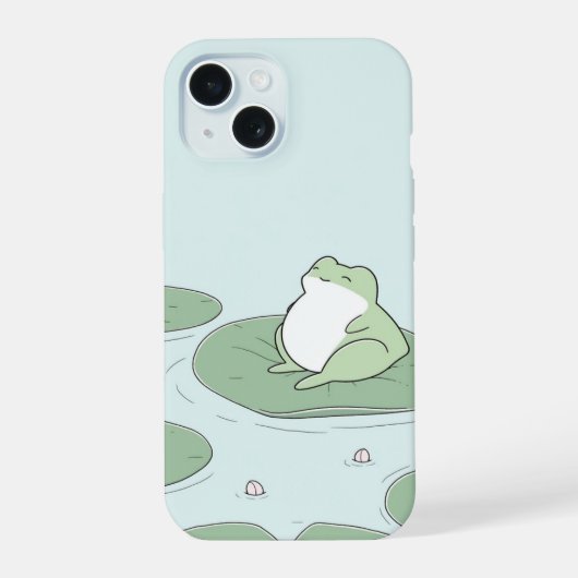 Minimale schattige kikker iPhone 15 case (Achterkant)
