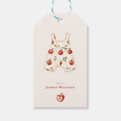 Minimale schattige Red Apple Baby shower Waterverf Cadeaulabel (Voorkant)