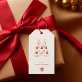 Minimale schattige Red Apple Baby shower Waterverf Cadeaulabel