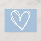 Minimale Schattigee Blauwe Harten Baby showers Lui Informatiekaartje (Achterkant)