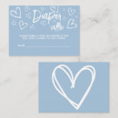 Minimale Schattigee Blauwe Harten Baby showers Lui Informatiekaartje (Voorkant / Achterkant)