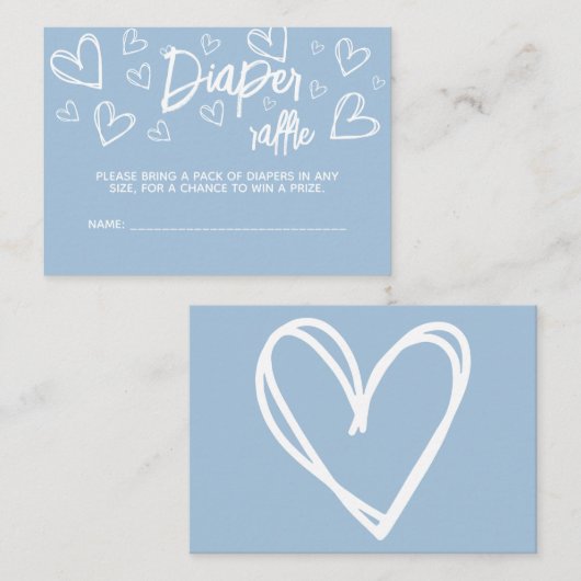 Minimale Schattigee Blauwe Harten Baby showers Lui Informatiekaartje (Voorkant / Achterkant)