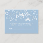Minimale Schattigee Blauwe Harten Baby showers Lui Informatiekaartje (Voorkant)