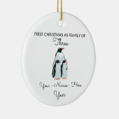 Minimale Schattigee eerste kerst als familie van d Keramisch Ornament (Rechts)