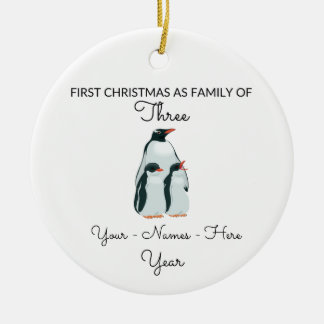 Minimale Schattigee eerste kerst als familie van d Keramisch Ornament